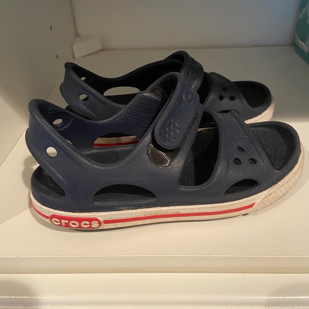 Toddler Boys CROCS sandals sz 10 - navy blue